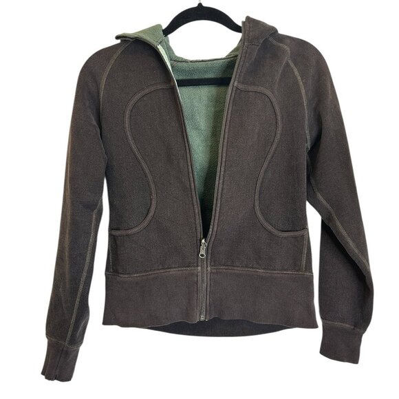 Lululemon Athletica Brown Scuba Hoodie Sz S Pocket Hood Sweatshirt Full Zip - Picture 1 of 5